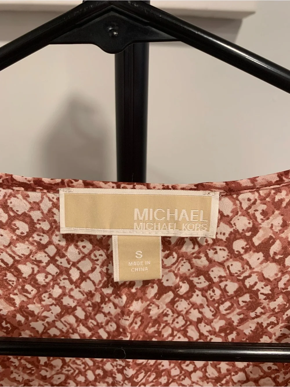 Michael Kors Sleeveless Rust Pink Printed Blouse - GB002